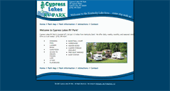 Desktop Screenshot of cypresslakesrvpark.com