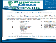 Tablet Screenshot of cypresslakesrvpark.com